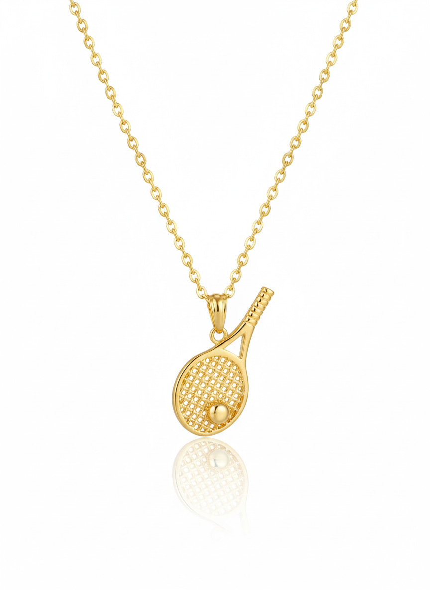 Tennis Racket Pendant Necklace