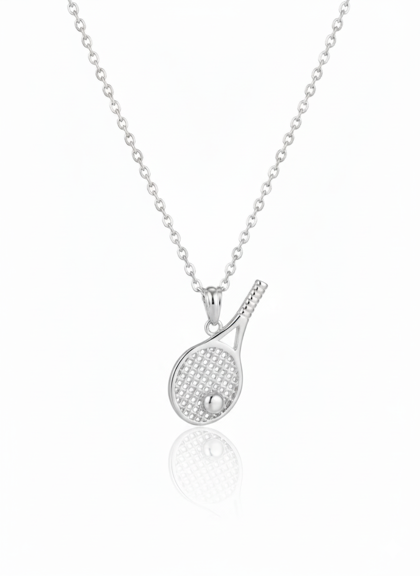 Tennis Racket Pendant Necklace